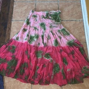 Tye Dye Pink and Green Skirt
